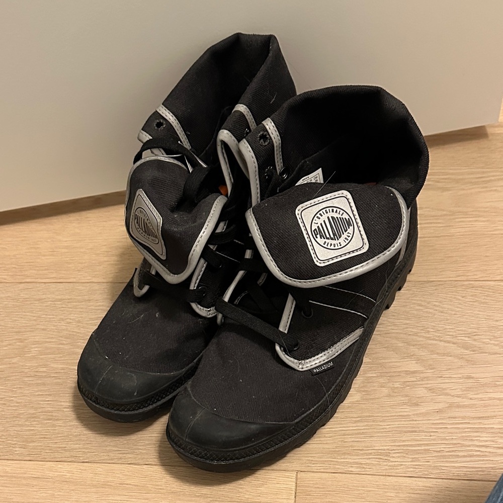 Palladium Black Fold-Over Sneakers